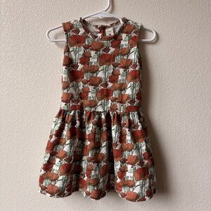 Kate Quinn 2T Poppy Dress - Orange & Green- 100% Organic Cotton